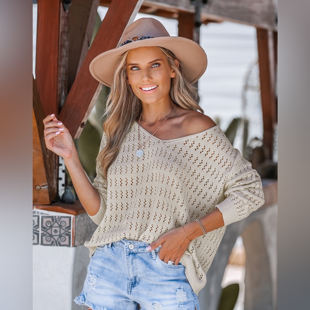 Cupshe crochet V neck coverup